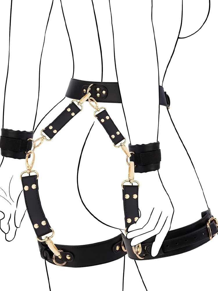 Lori™ – 9-Piece Leather Bondage Set With Straps & Cuffs