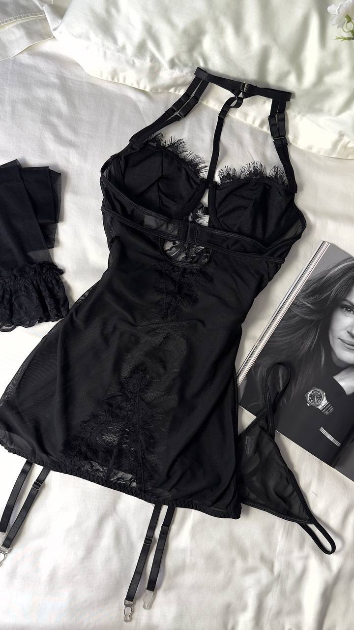 Iris Allure™ – Elegant Lace Nightgown