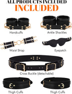 Lori™ – 9-Piece Leather Bondage Set With Straps & Cuffs