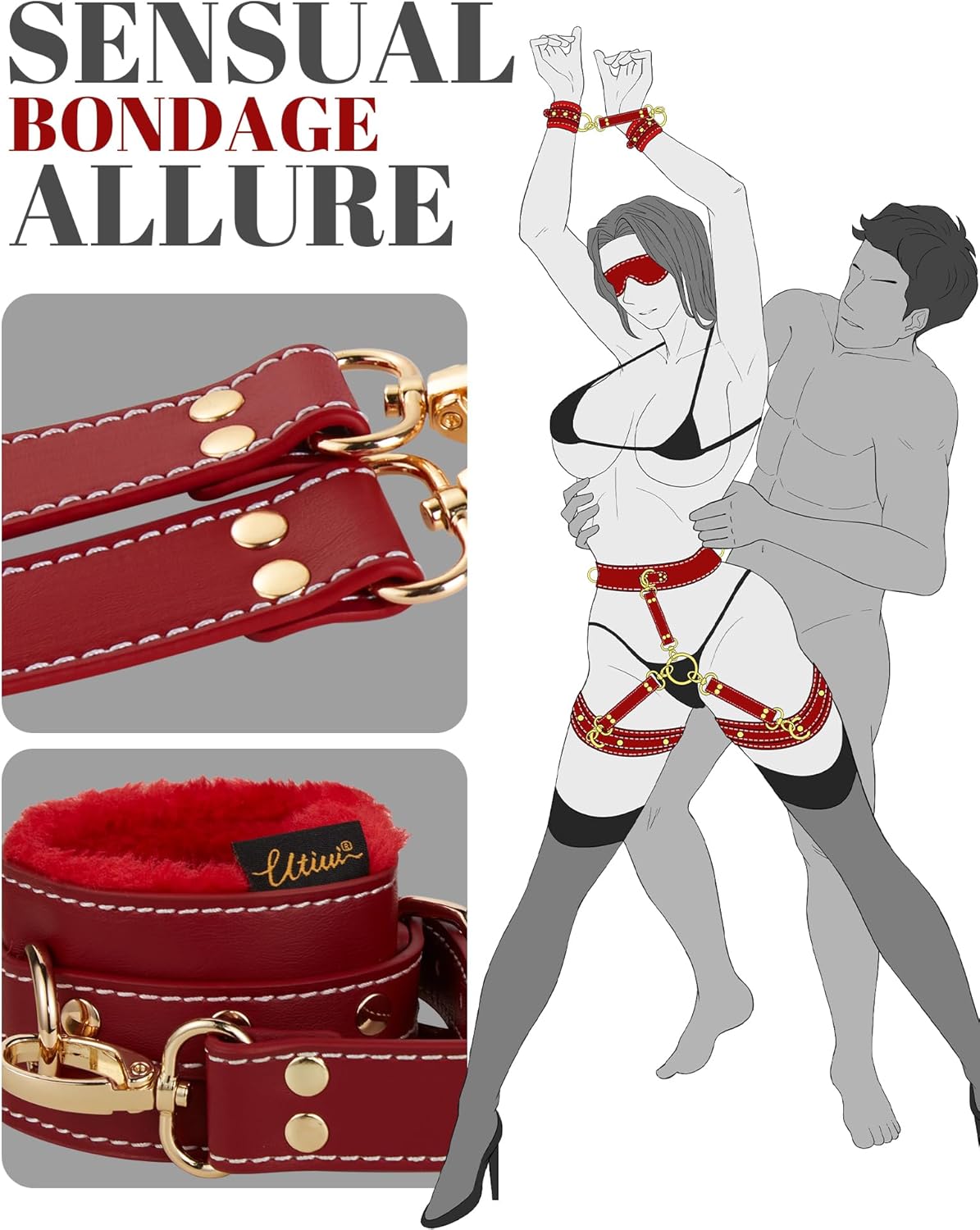 Lori™ – 9-Piece Leather Bondage Set With Straps & Cuffs