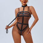 Alicia™ – Black Faux Leather Harness