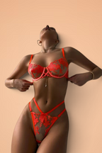 Liv™ – Neon Orange Lingerie Set
