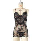 Freda™ – Sheer Floral Lace Halter Negligee