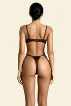 Evelyne™ – Elegant Satin Lingerie Set in Chocolate Brown