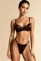 Evelyne™ – Elegant Satin Lingerie Set in Chocolate Brown