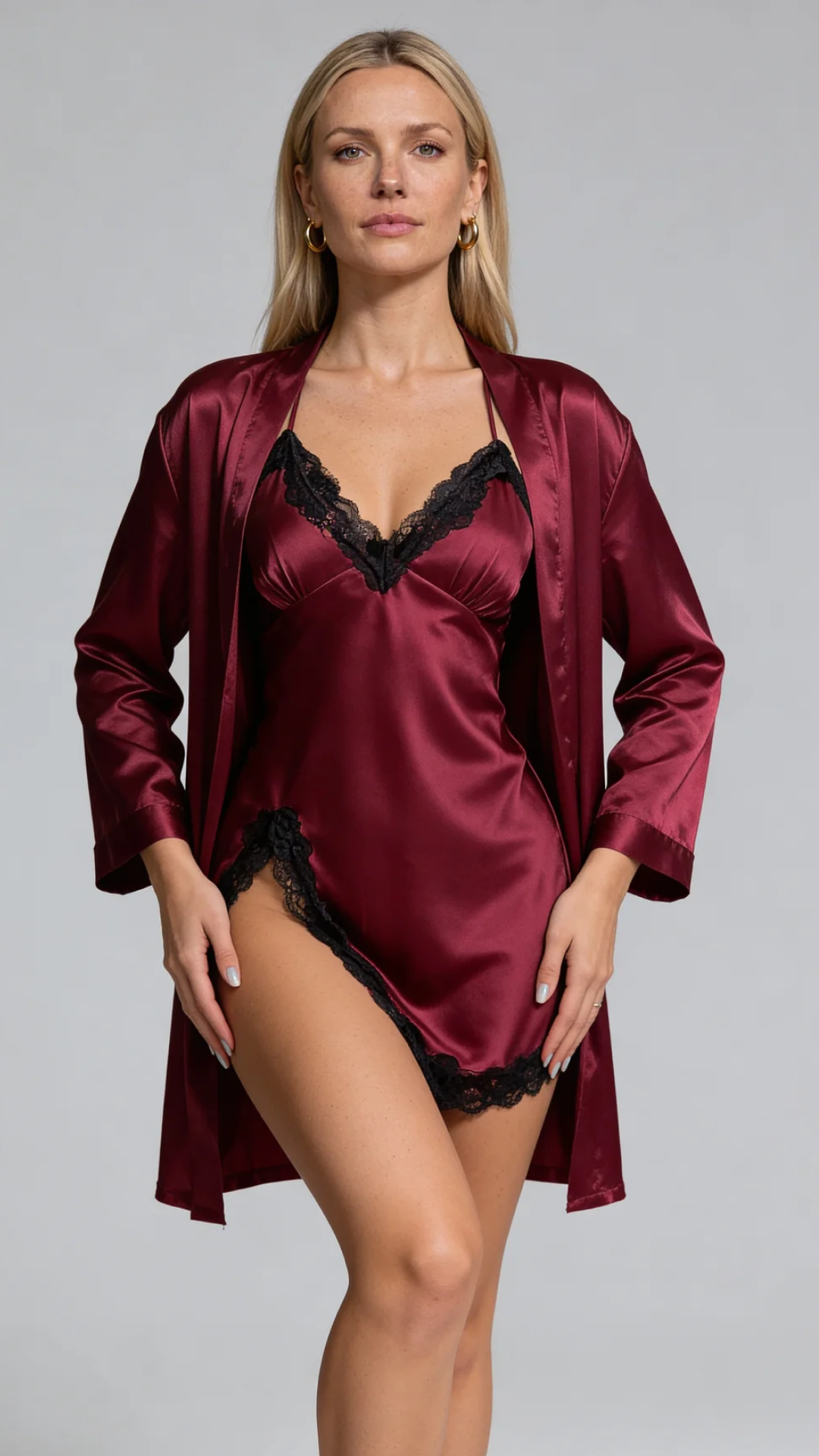 Elvira™ – Elegant Satin Robe Set