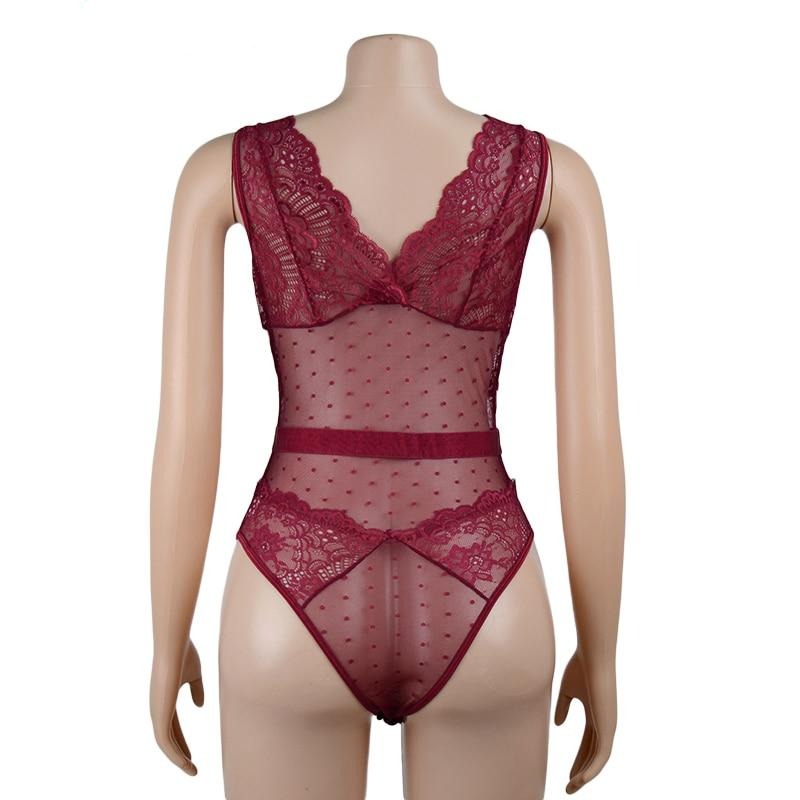 Sophie™ – Elegant V-Neck Lace Bodysuit