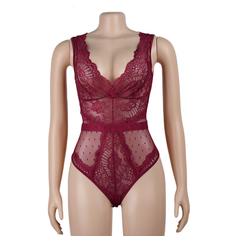 Sophie™ – Elegant V-Neck Lace Bodysuit