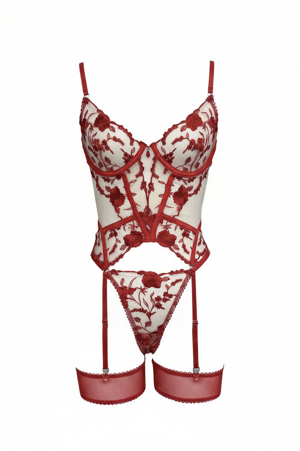 Marisela™ – Elegant Lace Bustier With Thong