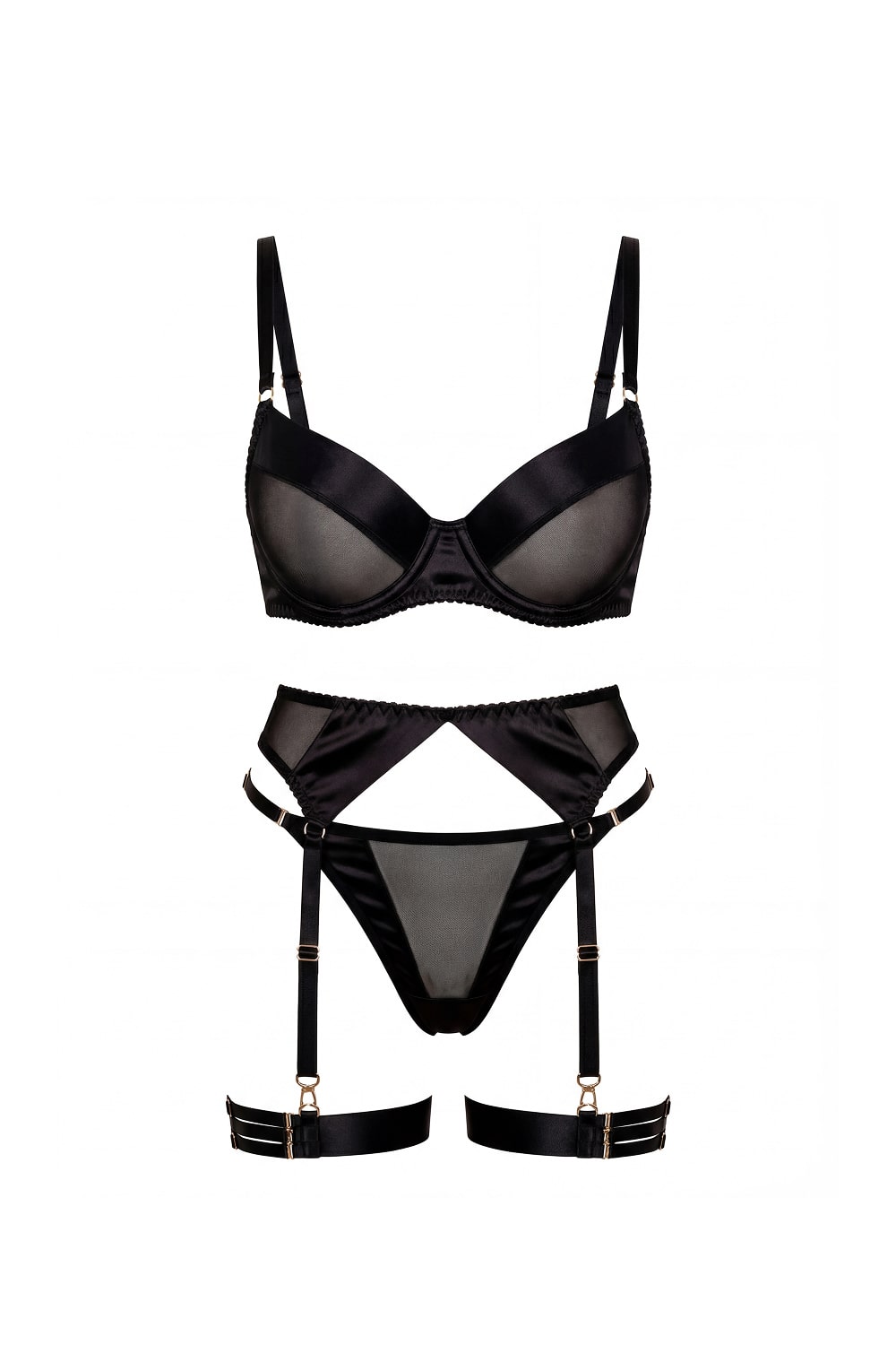 Powder™ – Elegant 4-Piece Satin Lingerie Set