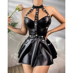 Feija™ – Radiant Elegance in a Luxurious Leather Dress