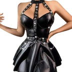 Feija™ – Radiant Elegance in a Luxurious Leather Dress