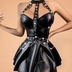 Feija™ – Radiant Elegance in a Luxurious Leather Dress